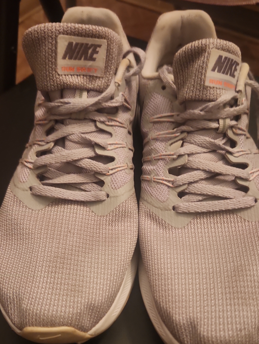 Nike Women's Pale Gray Knit Athletic Sneakers